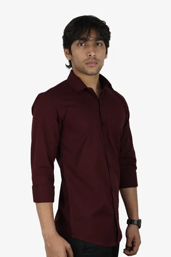 Maroon_Cotton_Blend_Slim_Fit_Casual_Shirt_Solid_Linen_Full_Sleeve_For_Men