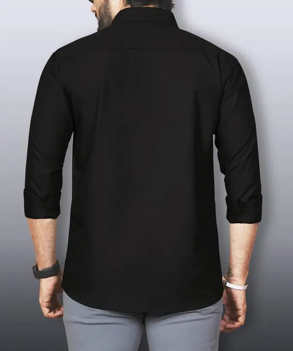 Black_Cotton_Blend_Slim_Fit_Casual_Shirt_Solid_Cotton_Full_Sleeve_For_Men