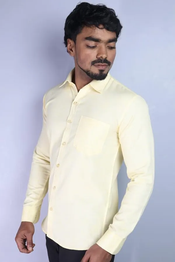 Lemon_Cotton_Blend_Slim_Fit_Casual_Shirt_Solid_Khadi_Full_Sleeve_For_Men
