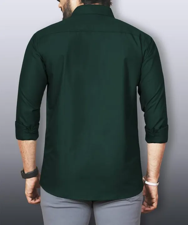 Dark_Green_Cotton_Blend_Slim_Fit_Casual_Shirt_Solid_Cotton_Full_Sleeve_For_Men