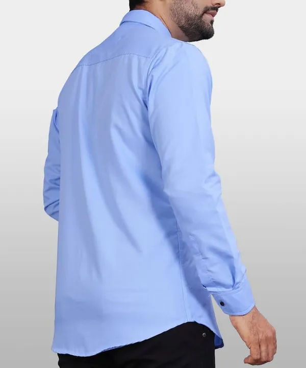 Light_Blue_Cotton_Blend_Slim_Fit_Casual_Shirt_Solid_Cotton_Full_Sleeve_For_Men