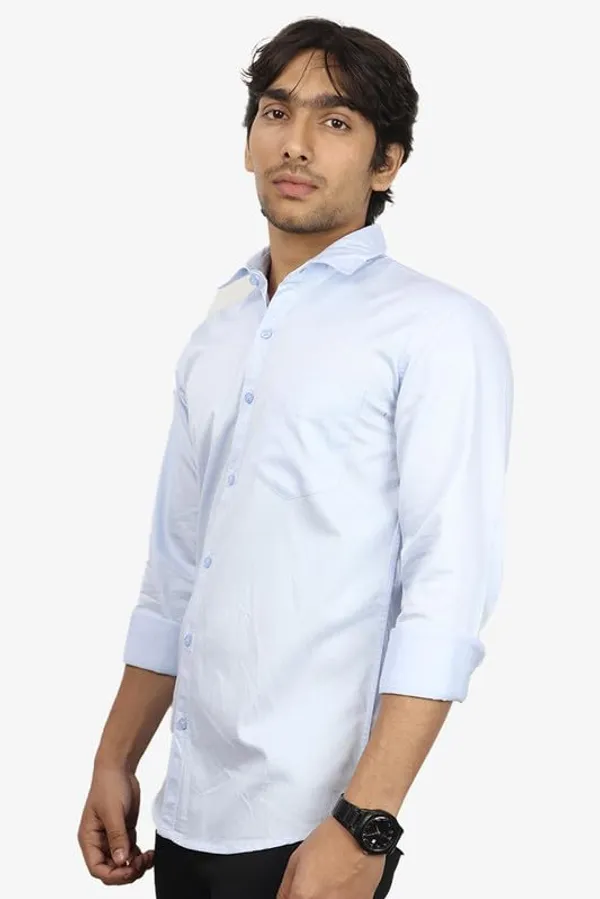 Skyblue_Cotton_Blend_Slim_Fit_Casual_Shirt_Solid_Twill_Full_Sleeve_For_Men