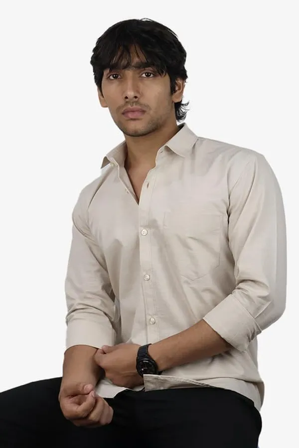 Cream_Cotton_Blend_Slim_Fit_Casual_Shirt_Solid_Linen_Full_Sleeve_For_Men