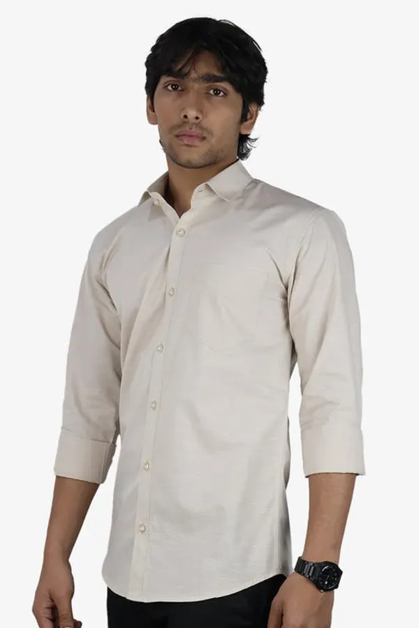 Cream_Cotton_Blend_Slim_Fit_Casual_Shirt_Solid_Linen_Full_Sleeve_For_Men