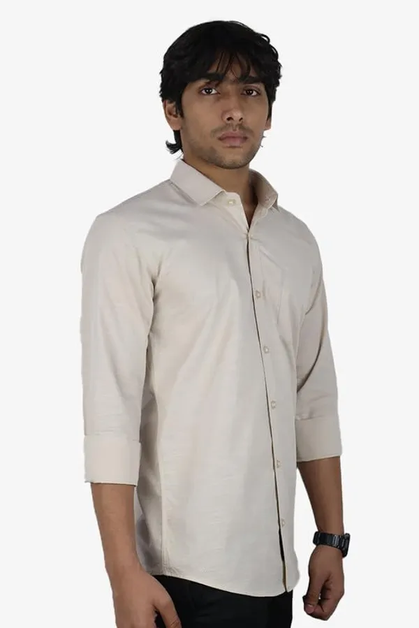 Cream_Cotton_Blend_Slim_Fit_Casual_Shirt_Solid_Linen_Full_Sleeve_For_Men