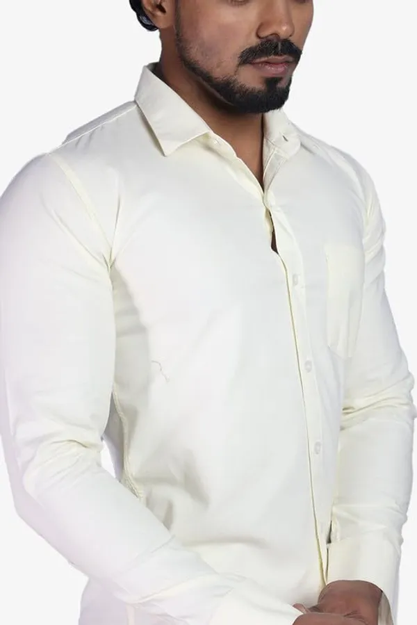 Yellow_Cotton_Blend_Slim_Fit_Casual_Shirt_Solid_Oxward_Full_Sleeve_For_Men
