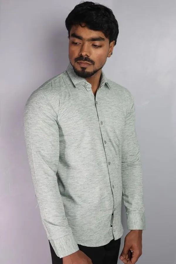 Green_Cotton_Blend_Slim_Fit_Casual_Shirt_Solid_Khadi_Full_Sleeve_For_Men