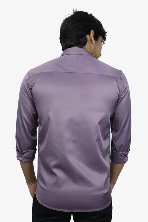 Lavender_Satin_Slim_Fit_Casual_Shirt_Solid_Silk_Full_Sleeve_For_Men