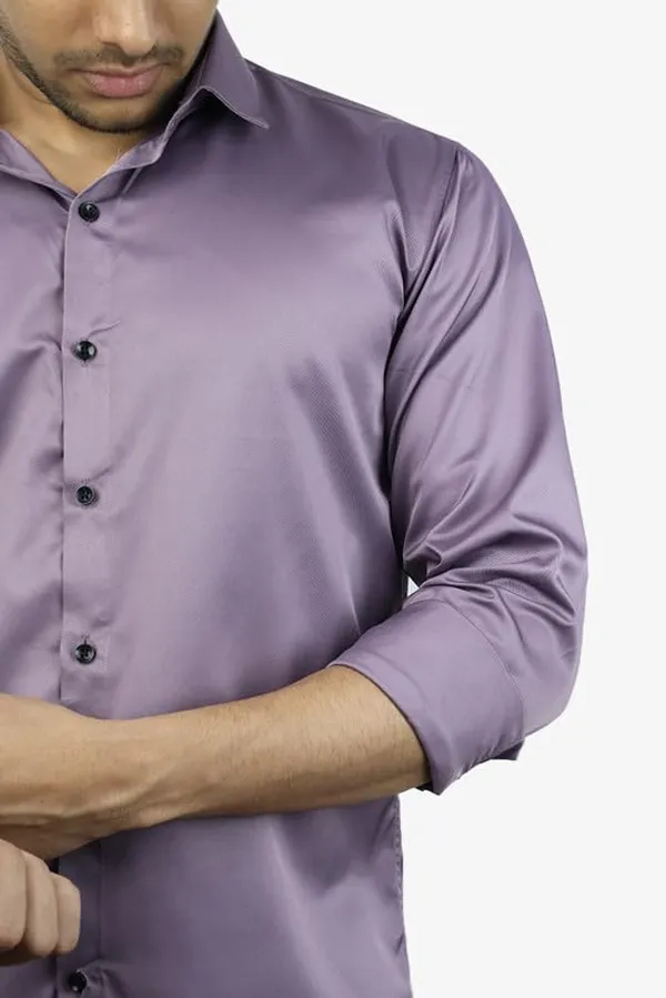 Lavender_Satin_Slim_Fit_Casual_Shirt_Solid_Silk_Full_Sleeve_For_Men
