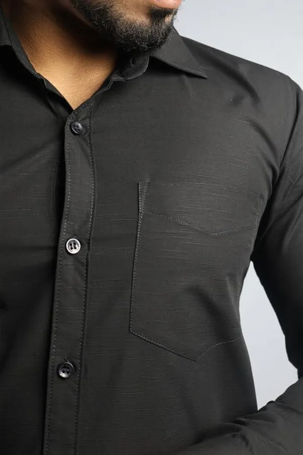 Black_Cotton_Blend_Slim_Fit_Casual_Shirt_Solid_Linen_Full_Sleeve_For_Men