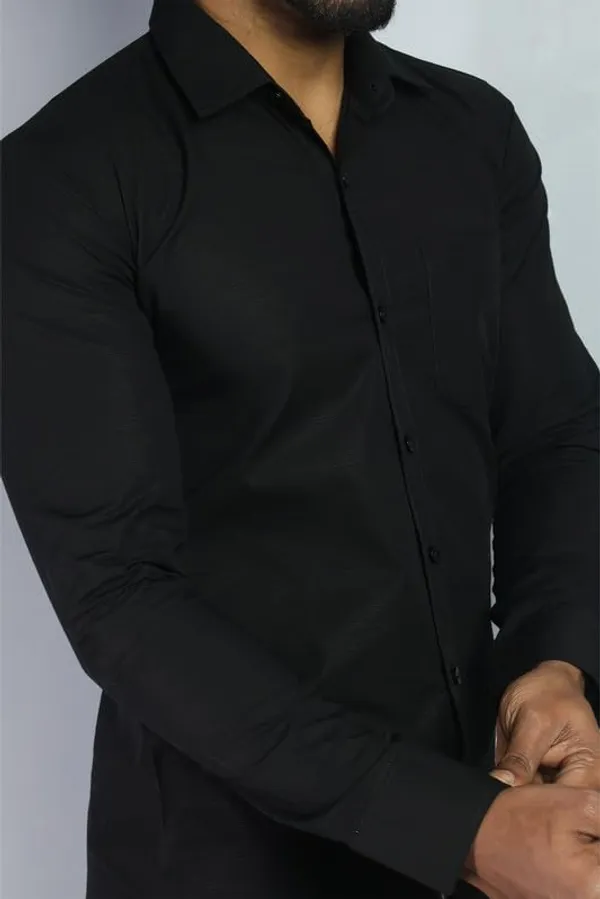 Black_Cotton_Blend_Slim_Fit_Casual_Shirt_Solid_Linen_Full_Sleeve_For_Men