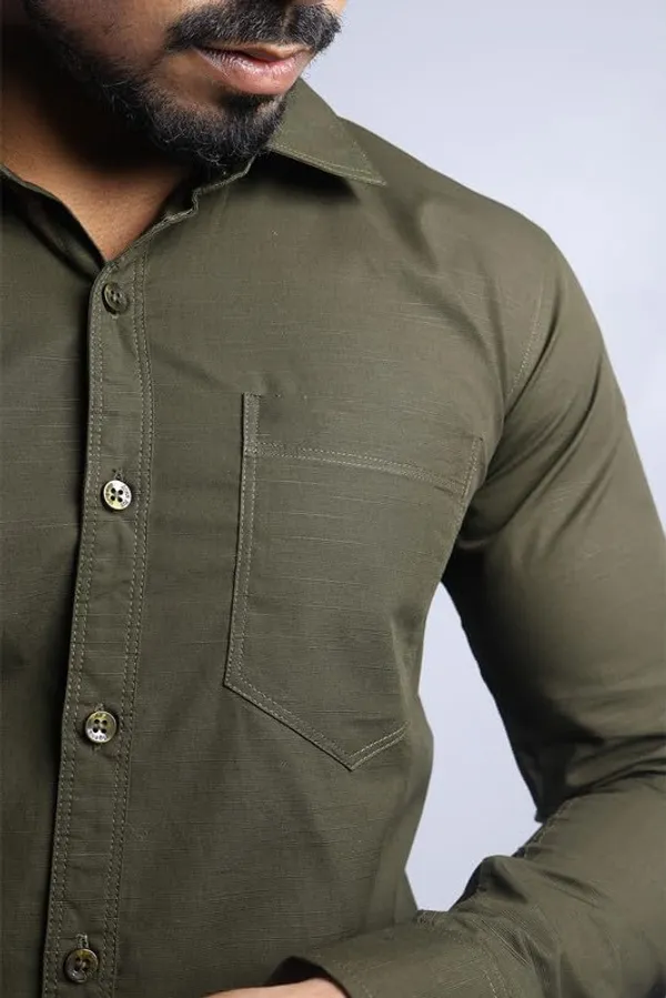 Mehandi_Green_Cotton_Blend_Slim_Fit_Casual_Shirt_Solid_Linen_Full_Sleeve_For_Men
