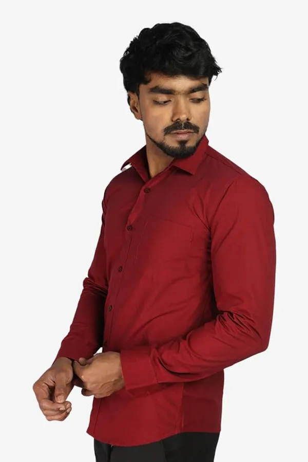 Maroon_Cotton_Blend_Slim_Fit_Casual_Shirt_Solid_Filafil_Full_Sleeve_For_Men