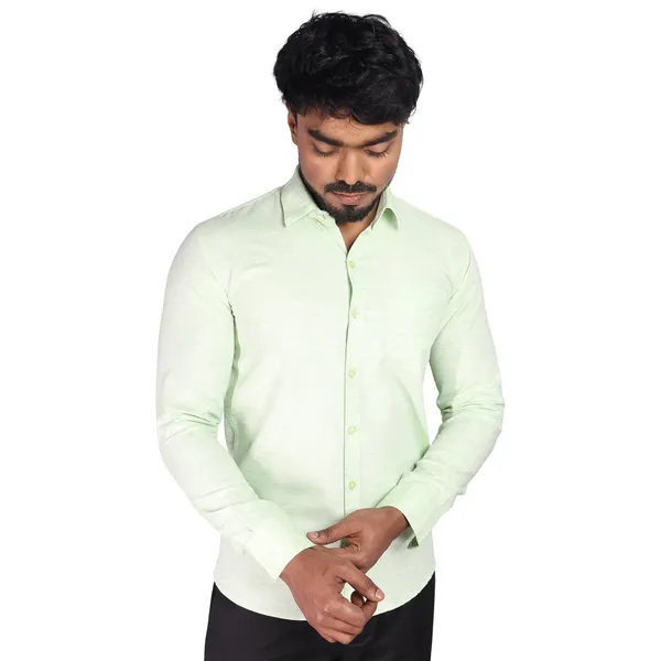 Parrot_Green_Cotton_Blend_Slim_Fit_Casual_Shirt_Solid_Khadi_Full_Sleeve_For_Men