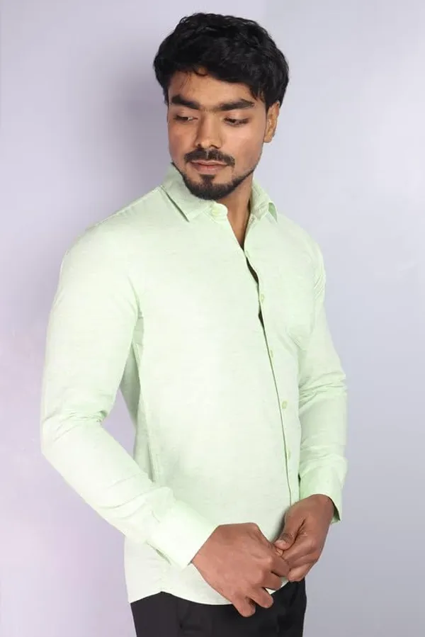 Parrot_Green_Cotton_Blend_Slim_Fit_Casual_Shirt_Solid_Khadi_Full_Sleeve_For_Men