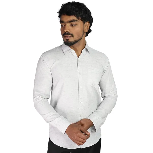 Light_Grey_Cotton_Blend_Slim_Fit_Casual_Shirt_Solid_Khadi_Full_Sleeve_For_Men