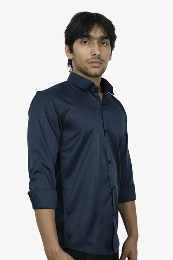 Navy_Blue_Satin_Slim_Fit_Casual_Shirt_Solid_Silk_Full_Sleeve_For_Men