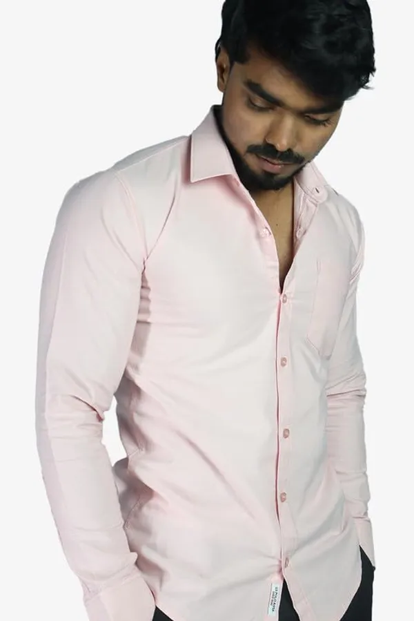 Peach_Cotton_Blend_Slim_Fit_Casual_Shirt_Solid_Oxward_Full_Sleeve_For_Men