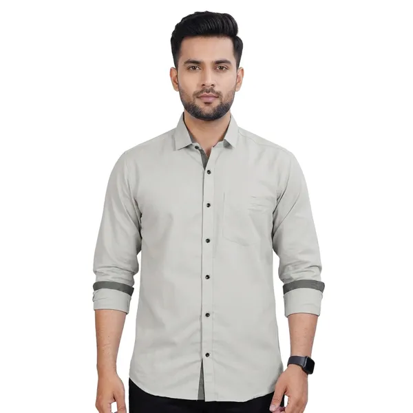 Light_Grey_Cotton_Blend_Slim_Fit_Casual_Shirt_Solid_Cotton_Full_Sleeve_For_Men
