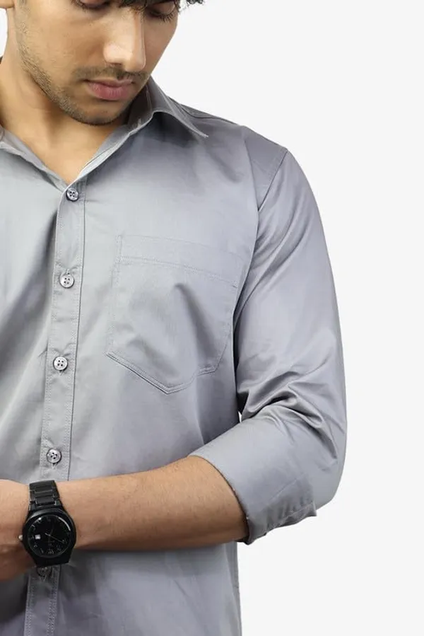 Dark_Grey_Cotton_Blend_Slim_Fit_Casual_Shirt_Solid_Satin_Full_Sleeve_For_Men