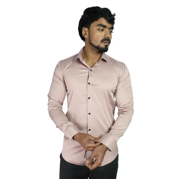 Peach_Satin_Slim_Fit_Casual_Shirt_Solid_Silk_Full_Sleeve_For_Men
