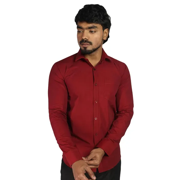 Maroon_Cotton_Blend_Slim_Fit_Casual_Shirt_Solid_Filafil_Full_Sleeve_For_Men