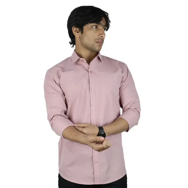 Peach_Cotton_Blend_Slim_Fit_Casual_Shirt_Solid_Linen_Full_Sleeve_For_Men