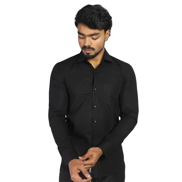Black_Cotton_Blend_Slim_Fit_Casual_Shirt_Solid_Linen_Full_Sleeve_For_Men