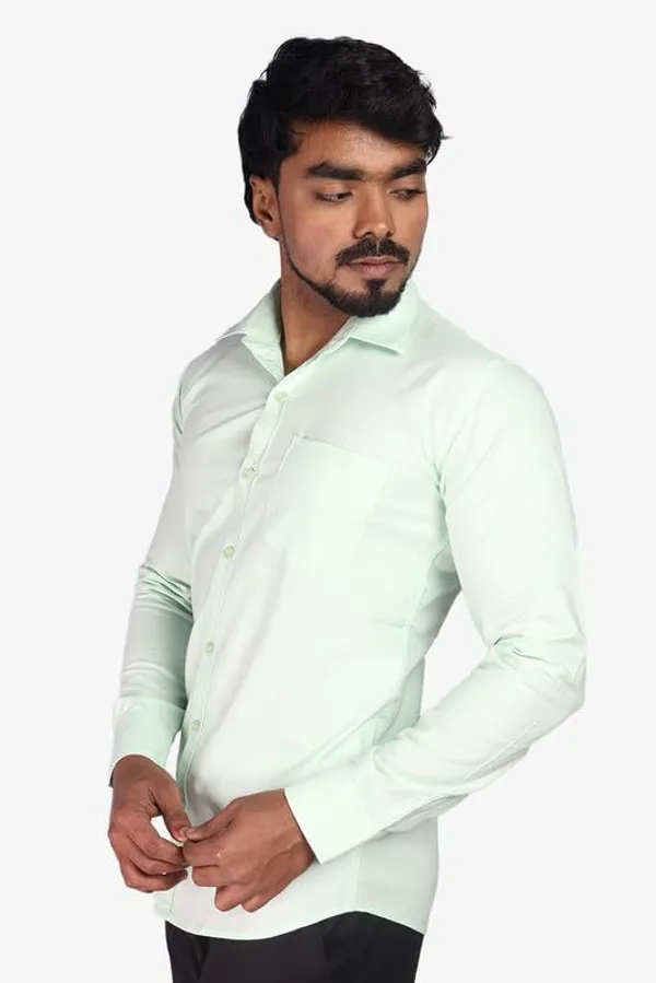 Green_Cotton_Blend_Slim_Fit_Casual_Shirt_Solid_Oxward_Full_Sleeve_For_Men