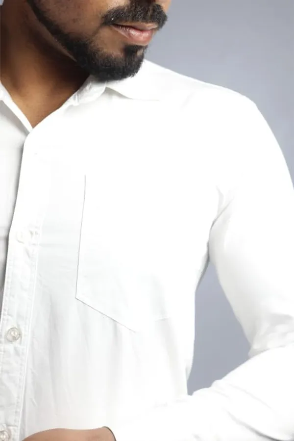 White_Cotton_Blend_Slim_Fit_Casual_Shirt_Solid_Satin_Full_Sleeve_For_Men