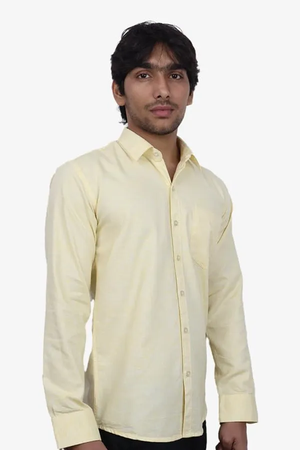 Lemon_Cotton_Blend_Slim_Fit_Casual_Shirt_Solid_Khadi_Full_Sleeve_For_Men