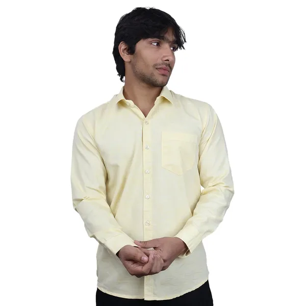 Lemon_Cotton_Blend_Slim_Fit_Casual_Shirt_Solid_Khadi_Full_Sleeve_For_Men