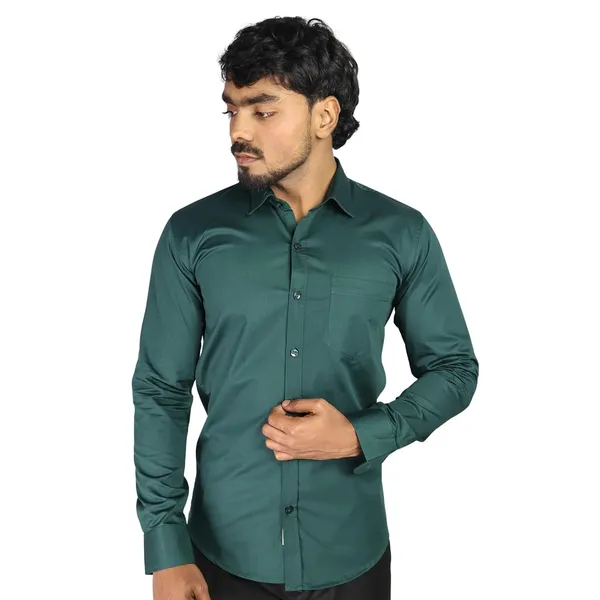 Olive_Green_Cotton_Blend_Slim_Fit_Casual_Shirt_Solid_Satin_Full_Sleeve_For_Men