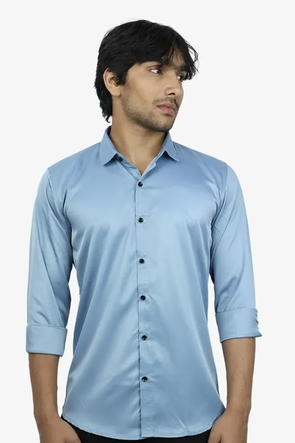 Sky_Blue_Satin_Slim_Fit_Casual_Shirt_Solid_Silk_Full_Sleeve_For_Men