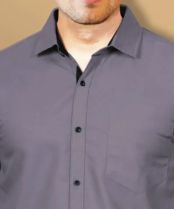 Dark_Grey_Cotton_Blend_Slim_Fit_Casual_Shirt_Solid_Cotton_Full_Sleeve_For_Men