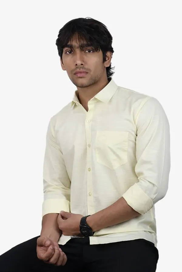 Lemon_Cotton_Blend_Slim_Fit_Casual_Shirt_Solid_Linen_Full_Sleeve_For_Men