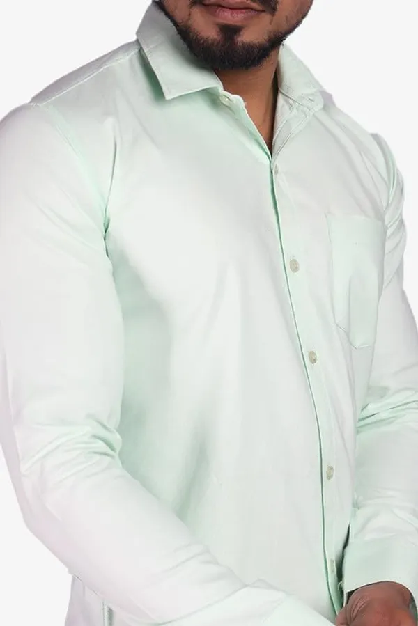 Green_Cotton_Blend_Slim_Fit_Casual_Shirt_Solid_Oxward_Full_Sleeve_For_Men