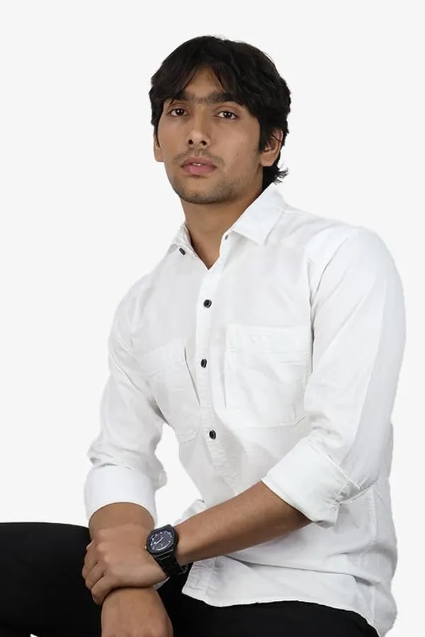 White_Cotton_Blend_Slim_Fit_Casual_Shirt_Solid_Silk_Full_Sleeve_For_Men