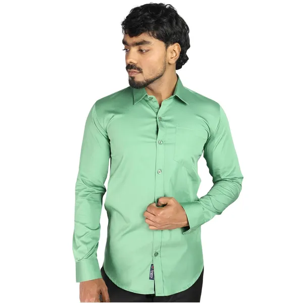 Parrot_Green_Cotton_Blend_Slim_Fit_Casual_Shirt_Solid_Satin_Full_Sleeve_For_Men