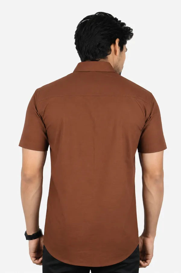 LINPH_CHOCOLATE_BROWN_|_SLIM_FIT_PREMIUM_POLO_NECK_CASUAL_SHIRT_|_ORIGENS