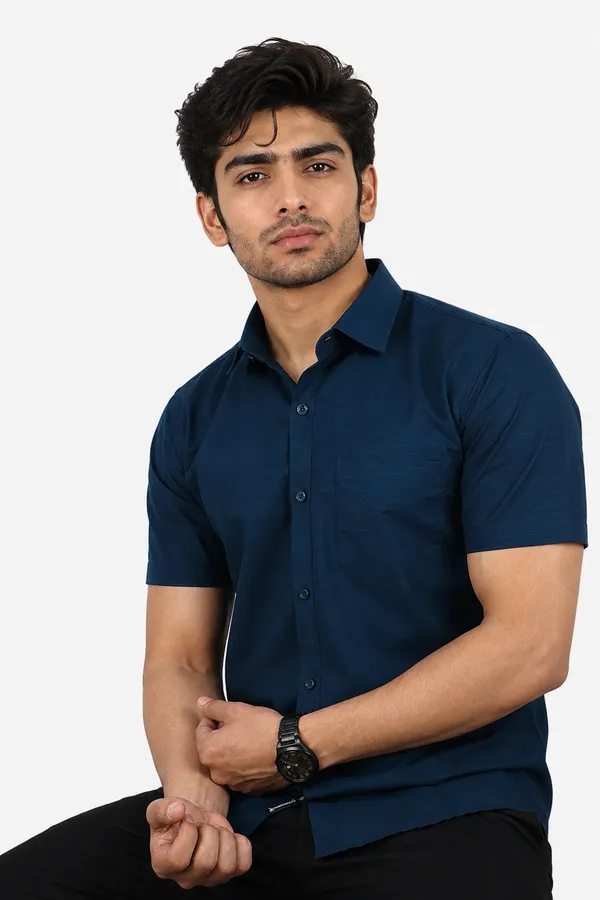 LINPH_DARK_PEACOCK_BLUE_|_SLIM_FIT_PREMIUM_POLO_NECK_CASUAL_SHIRT_|_ORIGENS