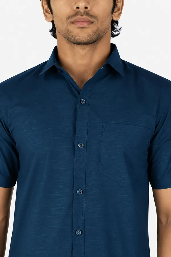 LINPH_DARK_PEACOCK_BLUE_|_SLIM_FIT_PREMIUM_POLO_NECK_CASUAL_SHIRT_|_ORIGENS