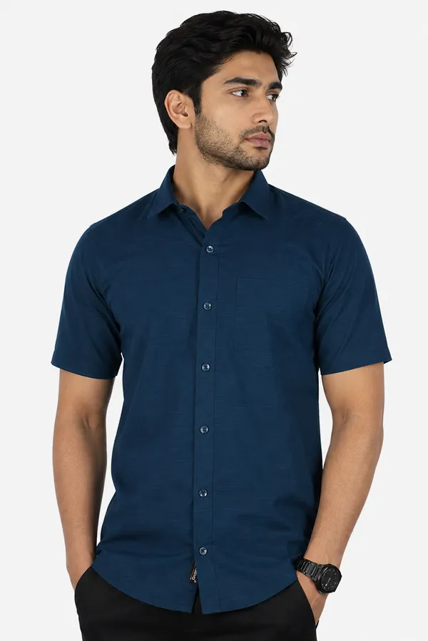 LINPH_DARK_PEACOCK_BLUE_|_SLIM_FIT_PREMIUM_POLO_NECK_CASUAL_SHIRT_|_ORIGENS