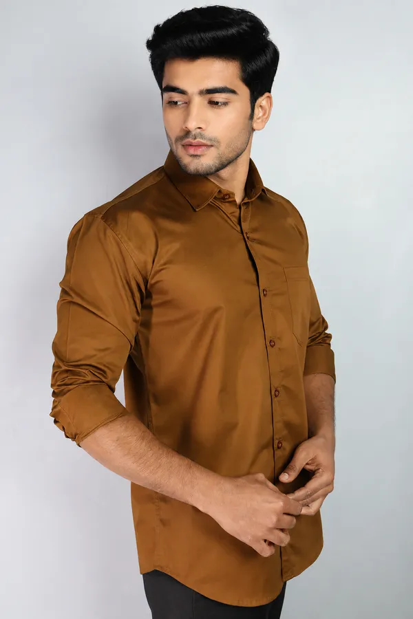 Brown_Slim_Fit_Premium_Casual_Shirt_For_Men