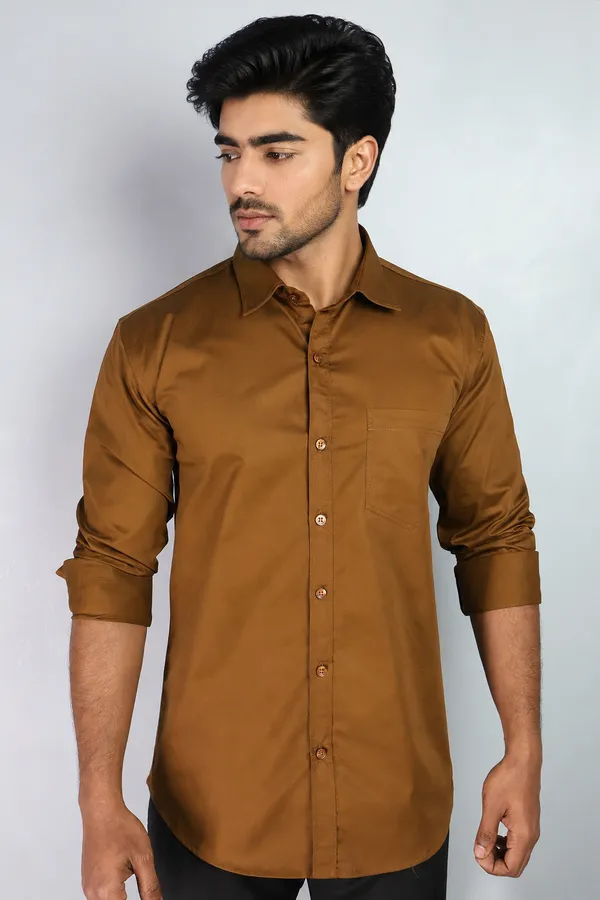 Brown_Slim_Fit_Premium_Casual_Shirt_For_Men