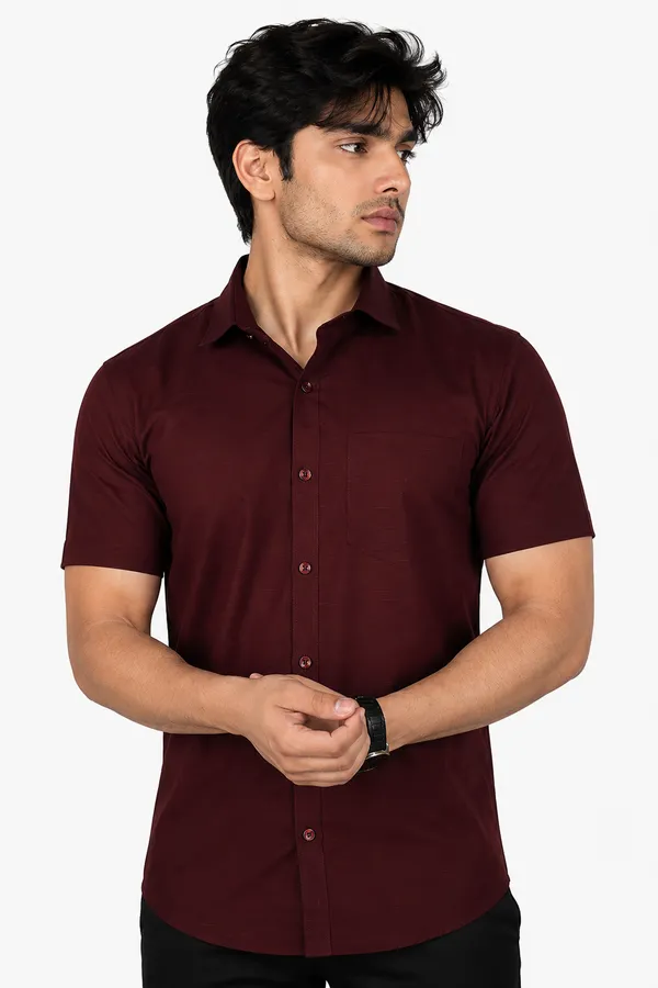 LINPH_MAROON_|_SLIM_FIT_PREMIUM_POLO_NECK_CASUAL_SHIRT_|_ORIGENS