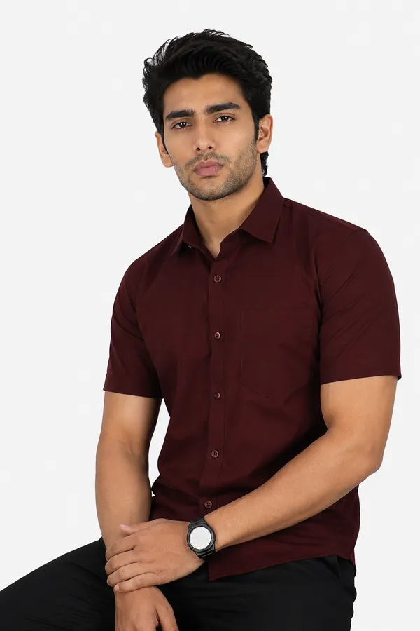 LINPH_MAROON_|_SLIM_FIT_PREMIUM_POLO_NECK_CASUAL_SHIRT_|_ORIGENS