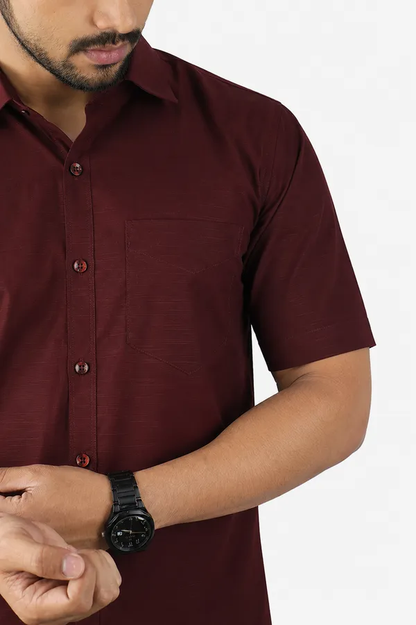 LINPH_MAROON_|_SLIM_FIT_PREMIUM_POLO_NECK_CASUAL_SHIRT_|_ORIGENS