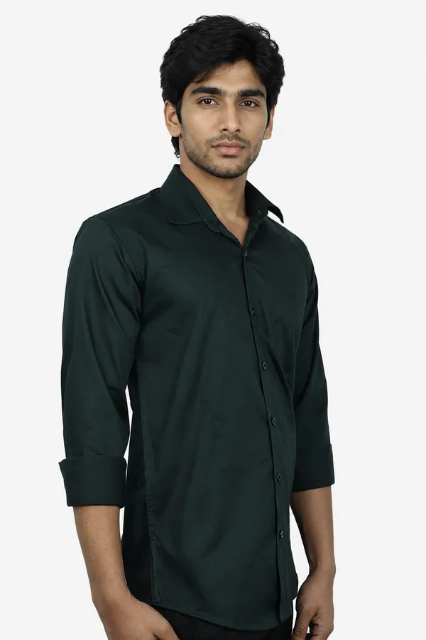 Dark_Green_Slim_Fit_Premium_Casual_Shirt_For_Men