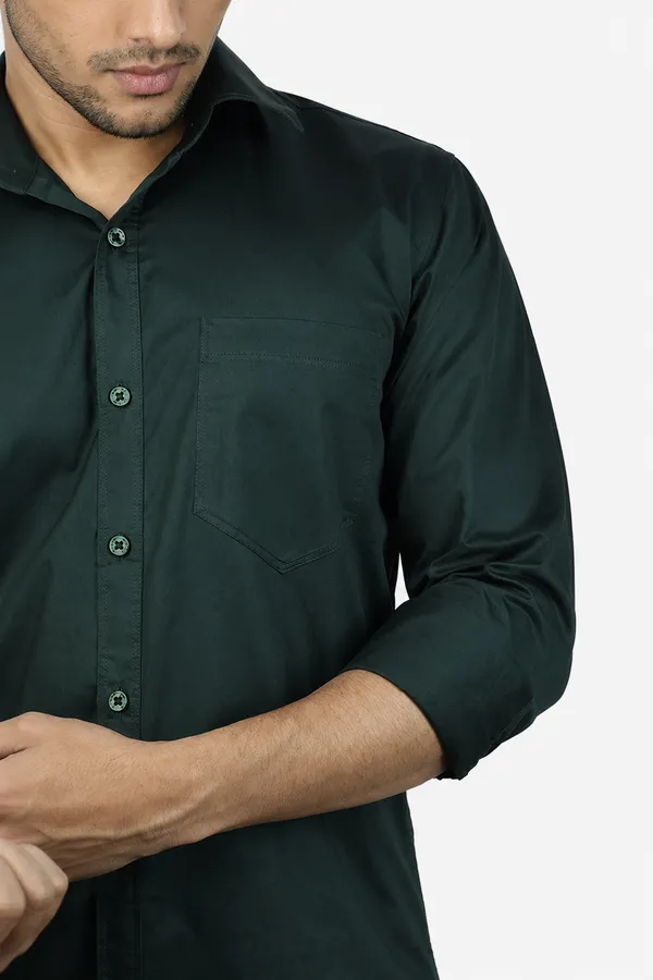 Dark_Green_Slim_Fit_Premium_Casual_Shirt_For_Men
